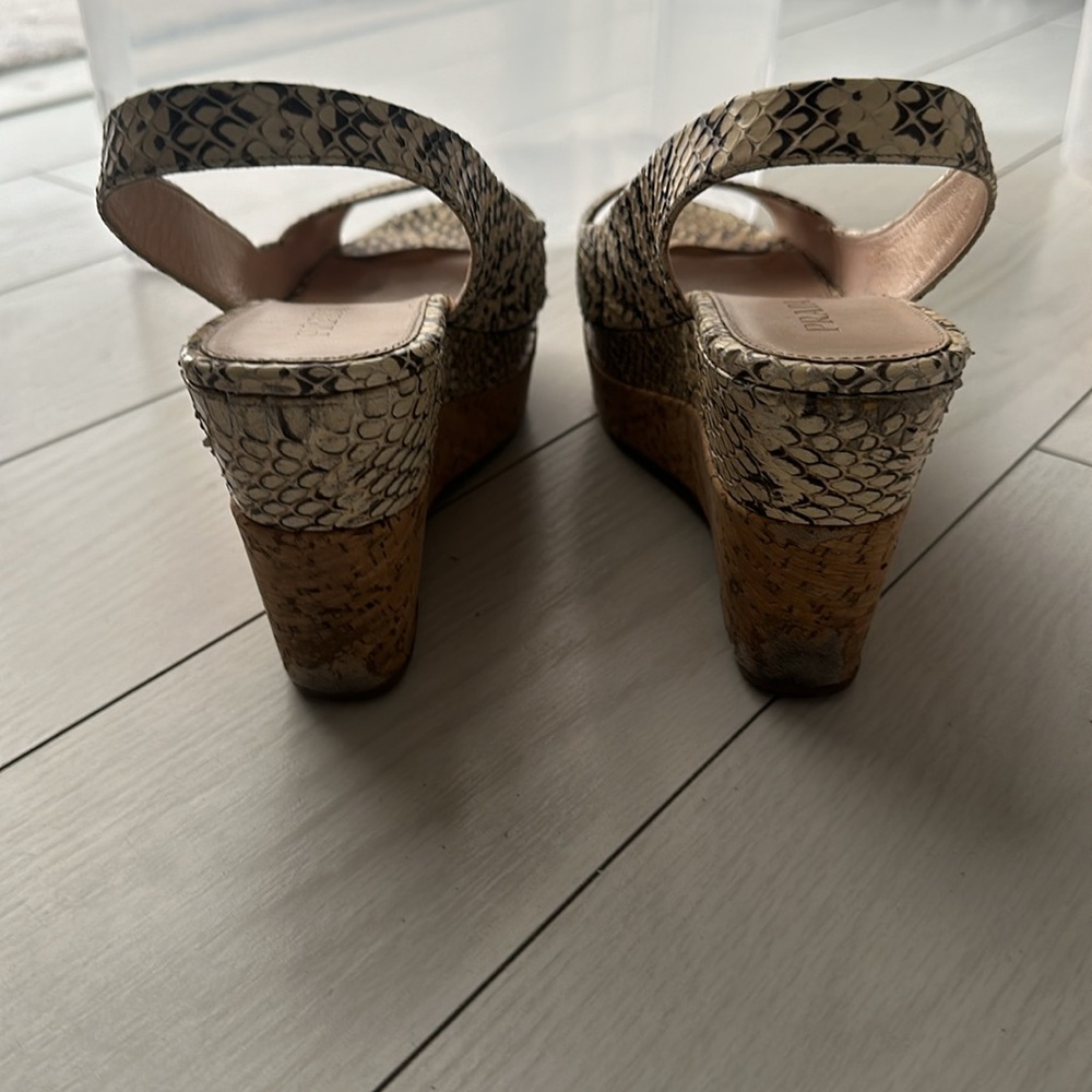 Prada Python Sling Back Sandal Wedge Size 41 - image 3